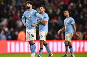 英超-B席破门被吹格瓦迪奥尔中柱 曼城0-0桑德兰